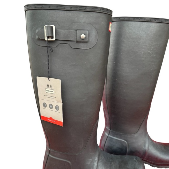 Hunter Original Tall Insulated Rain Boots Black Size 10 US (EU 42/UK 8) … - Picture 3 of 9